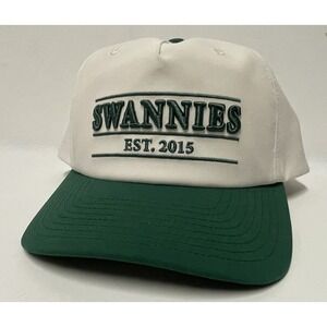SWANNIES GOLF SNAPBACK HAT A ROPE STYLE WHITE GREEN TRUCKER